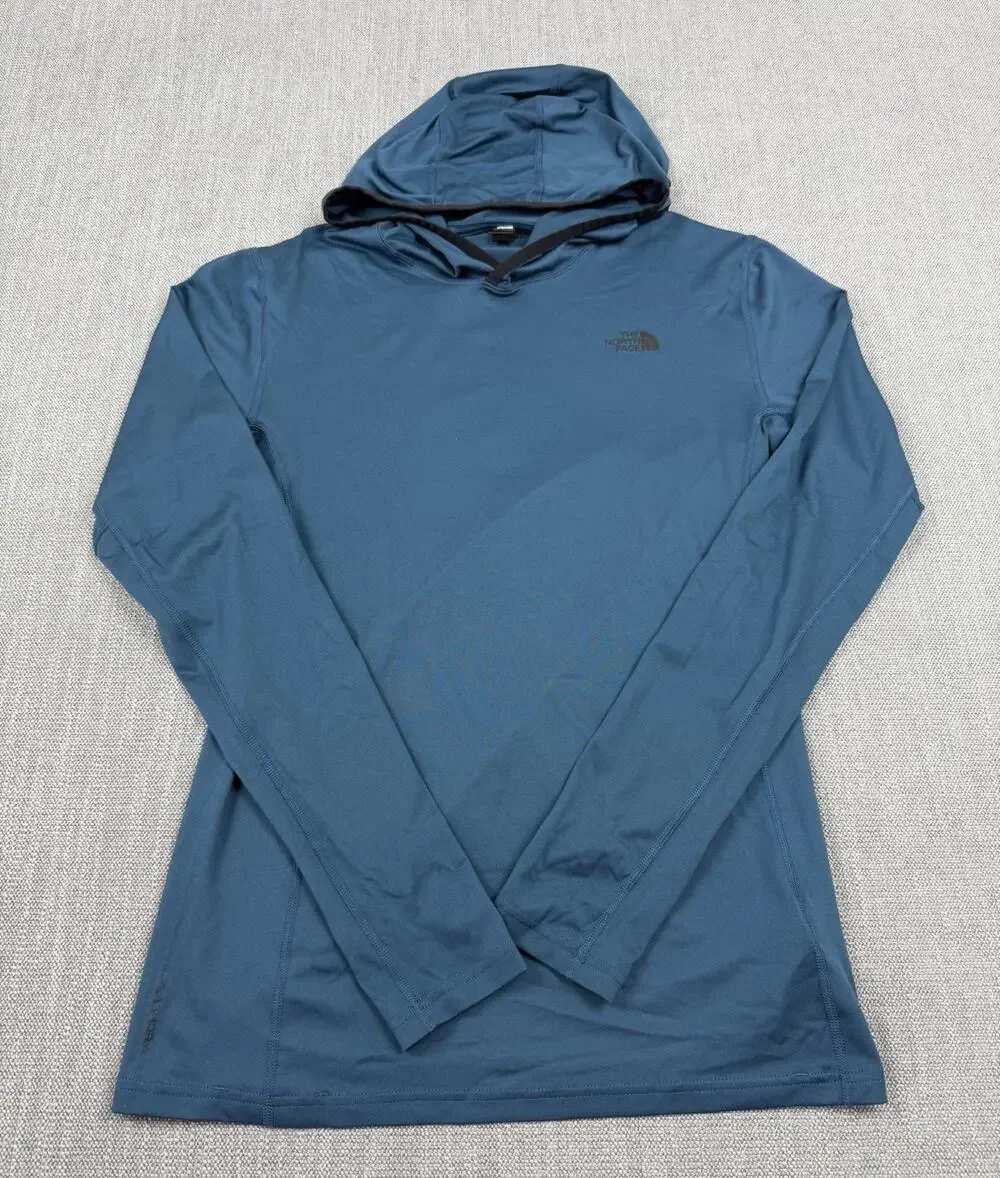 The North Face FlashDry Hoodie Men’s Small Blue Performance Pullover Stretch